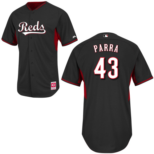 Manny Parra #43 Youth Baseball Jersey-Cincinnati Reds Authentic 2014 Cool Base BP Black MLB Jersey
